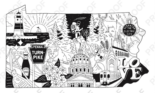 Landmarks Art Bumper Sticker